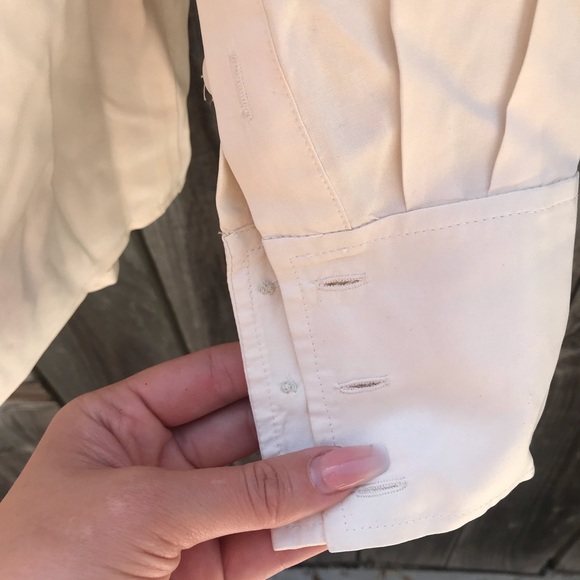 J-Crew Silk Cream Button Down Top, Size Medium - Picture 5 of 10